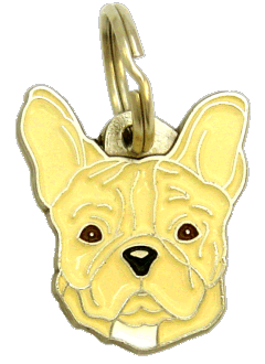 BOULEDOGUE FRANÇAIS CRÈME SANS MASQUE <br> (Médaille chien, gravure gratuite)
